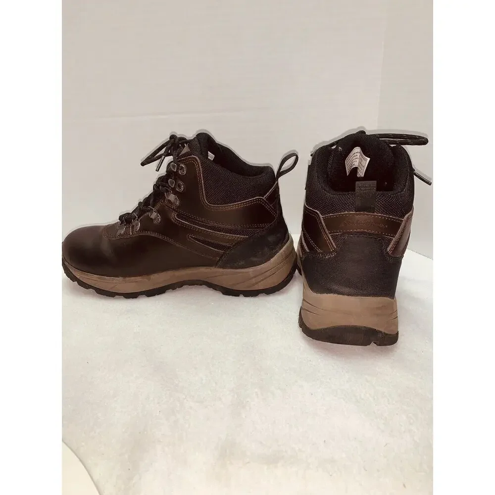 Eddie Bauer Boots Mens 9.5M Everett Waterproof Hiking Boot Brown Leather EUC